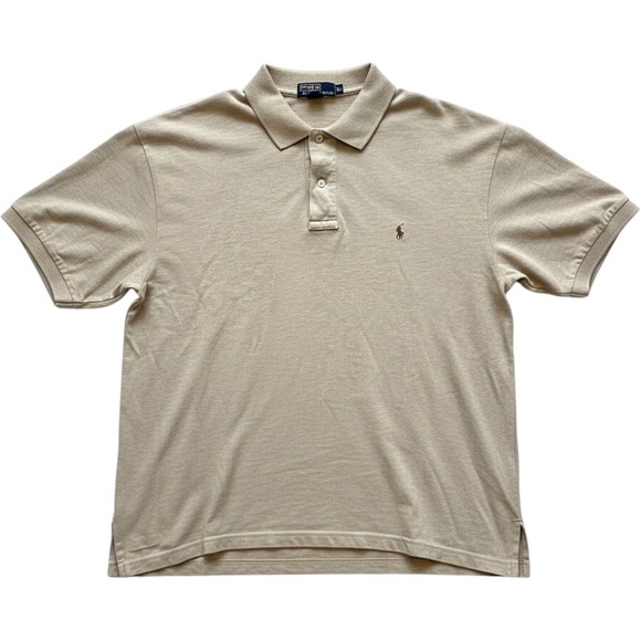 Polo Ralph Lauren Other - Polo Ralph Lauren Polo Shirt Mens XL Beige Good Short Sleeve Cotton Pique Logo